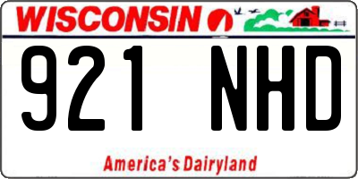 WI license plate 921NHD