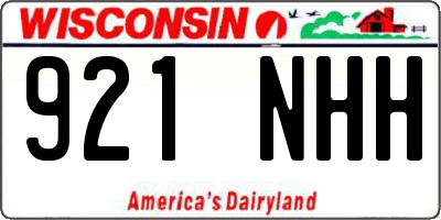 WI license plate 921NHH