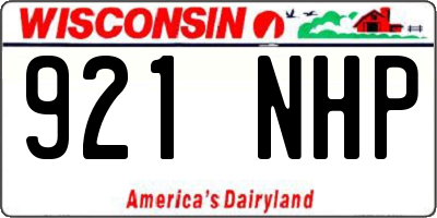 WI license plate 921NHP