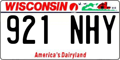 WI license plate 921NHY