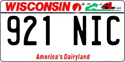 WI license plate 921NIC