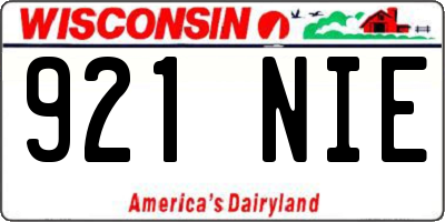 WI license plate 921NIE