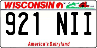 WI license plate 921NII