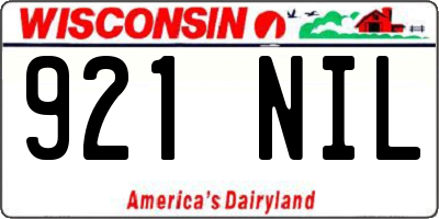 WI license plate 921NIL