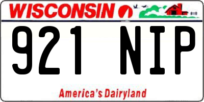 WI license plate 921NIP