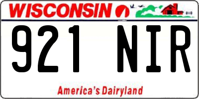 WI license plate 921NIR