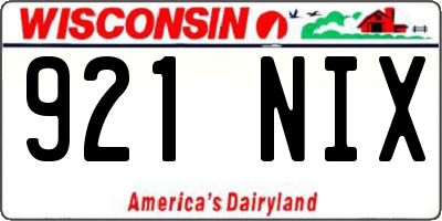 WI license plate 921NIX