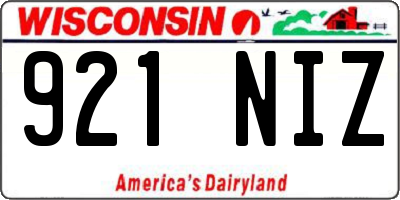 WI license plate 921NIZ