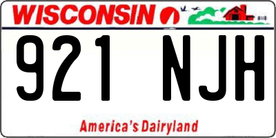 WI license plate 921NJH