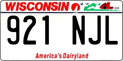 WI license plate 921NJL