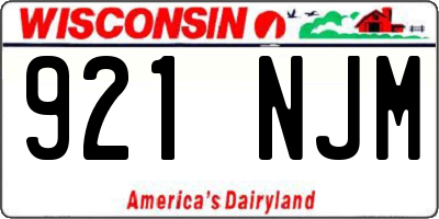 WI license plate 921NJM