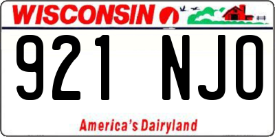WI license plate 921NJO