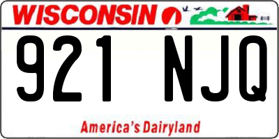 WI license plate 921NJQ