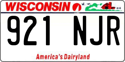 WI license plate 921NJR