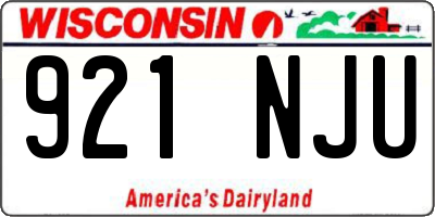 WI license plate 921NJU