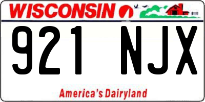 WI license plate 921NJX