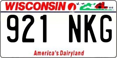 WI license plate 921NKG