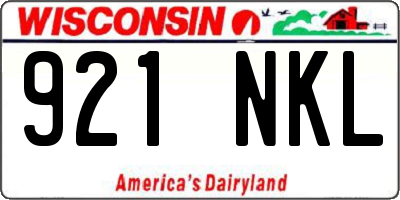 WI license plate 921NKL