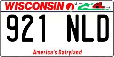 WI license plate 921NLD