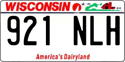 WI license plate 921NLH