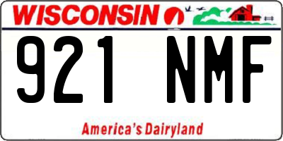 WI license plate 921NMF