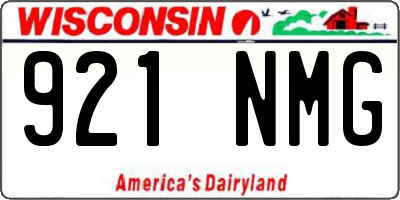 WI license plate 921NMG