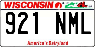 WI license plate 921NML