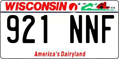 WI license plate 921NNF