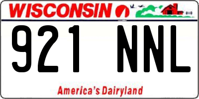 WI license plate 921NNL