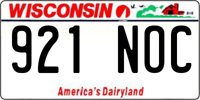 WI license plate 921NOC