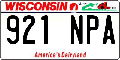 WI license plate 921NPA