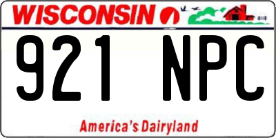 WI license plate 921NPC