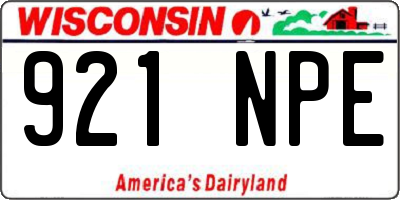 WI license plate 921NPE