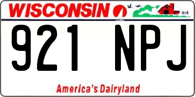 WI license plate 921NPJ