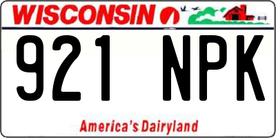 WI license plate 921NPK