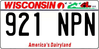 WI license plate 921NPN