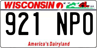 WI license plate 921NPO