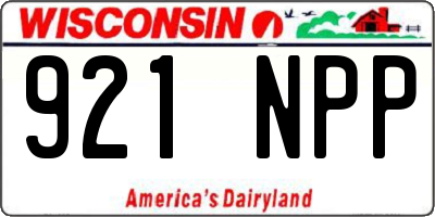 WI license plate 921NPP