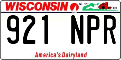 WI license plate 921NPR