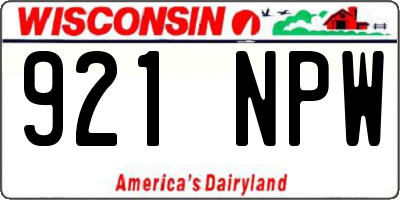 WI license plate 921NPW