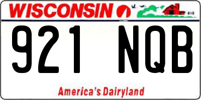 WI license plate 921NQB