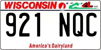 WI license plate 921NQC