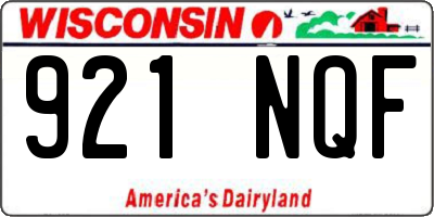 WI license plate 921NQF