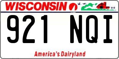 WI license plate 921NQI