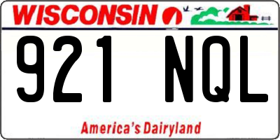 WI license plate 921NQL