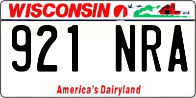 WI license plate 921NRA