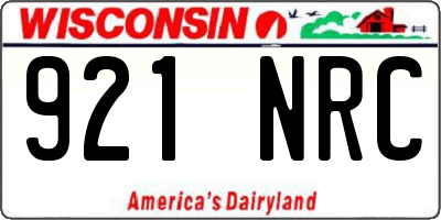 WI license plate 921NRC