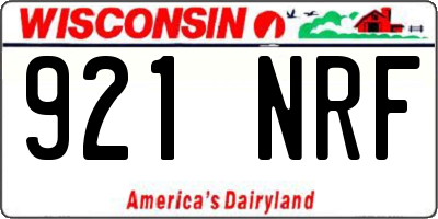 WI license plate 921NRF