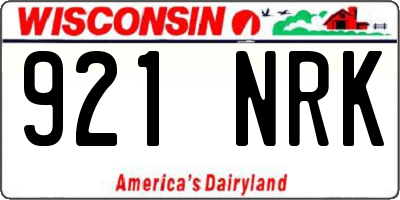 WI license plate 921NRK