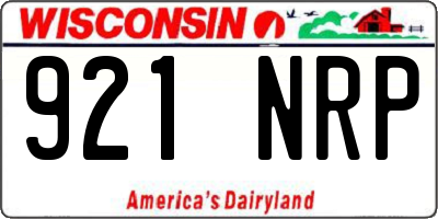 WI license plate 921NRP